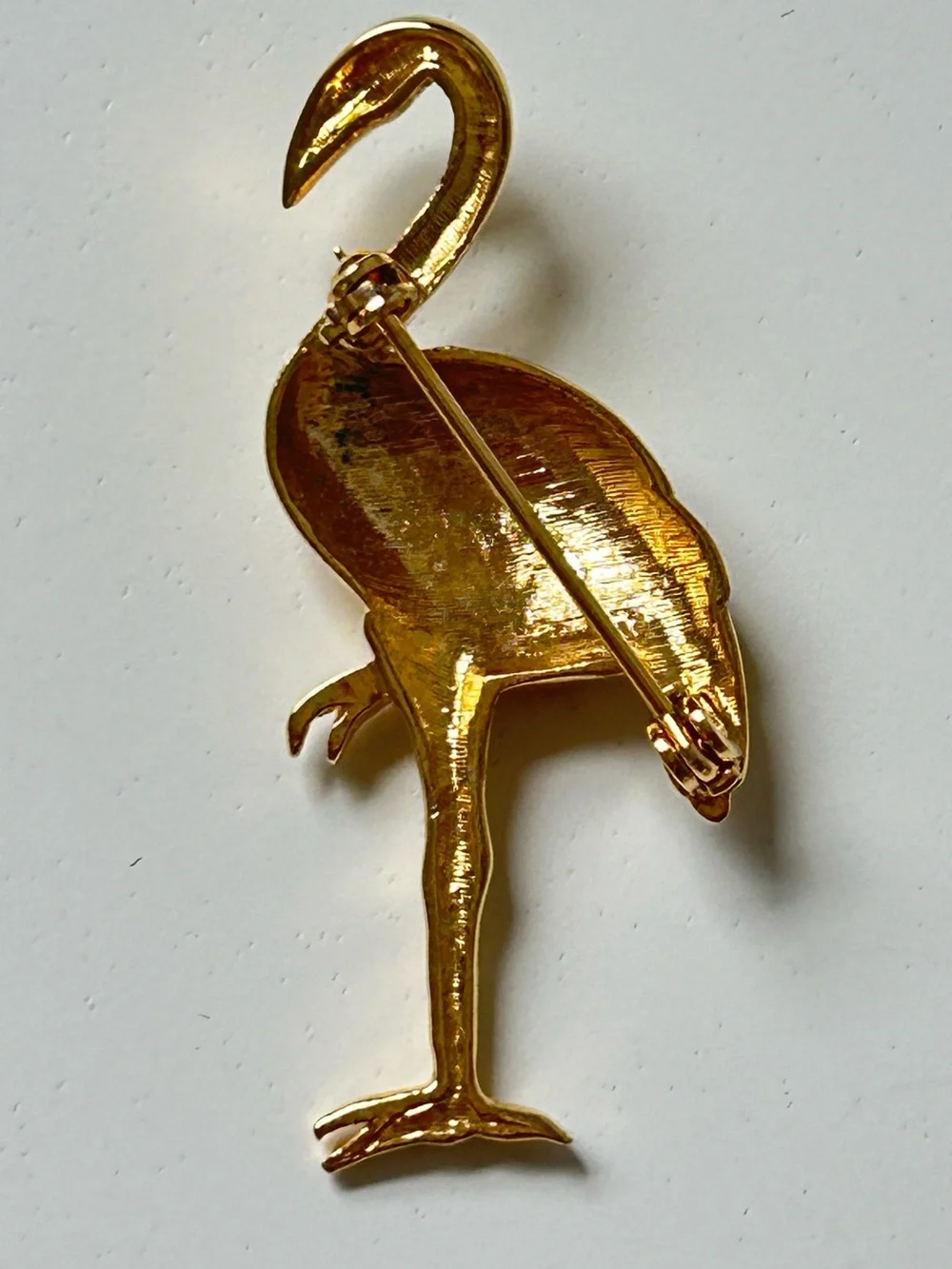 Vintage Flamingo and Sailboat Brooch 2pc Set